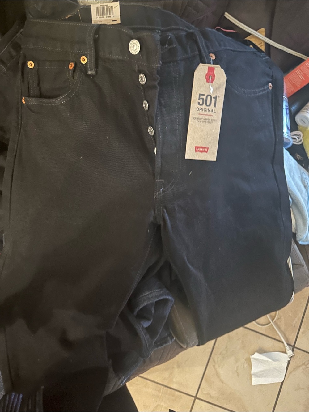 Levi's Black Men's Straight Jeans 501
